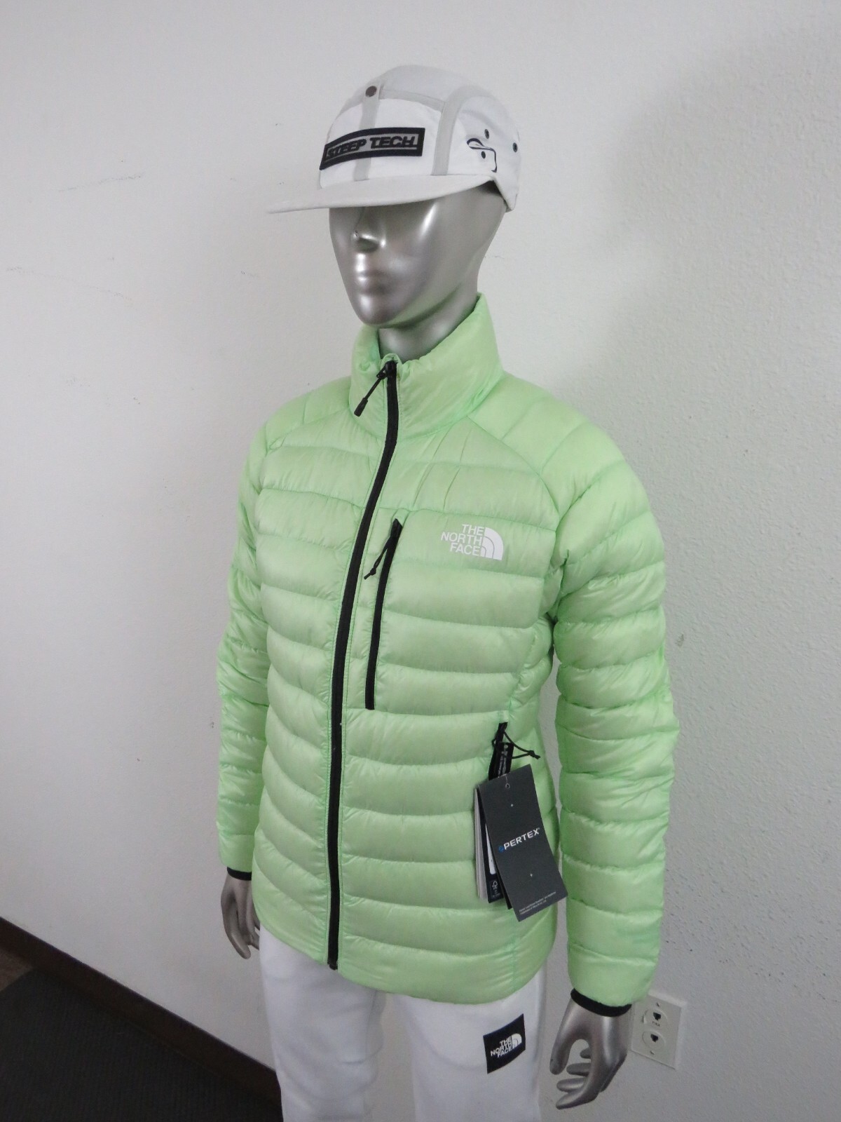 Pre-owned The North Face Womens  Summit Breithorn 800-down Full Zip Insulated Jacket Green In Patina Green