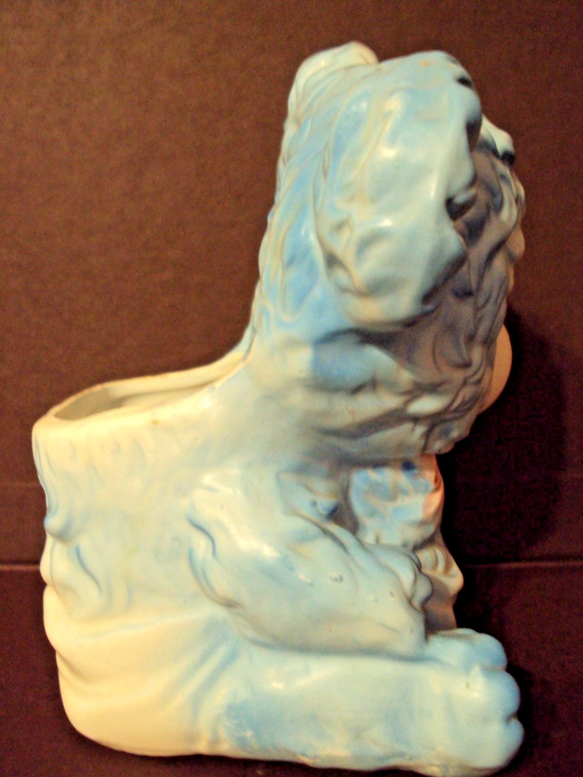 Vintage 1964 RELPO Blue Teddy Bear Planter Baby Nursery Japan Ceramic Label