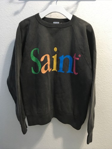 Saint Mxxxxxx Hypnotizer Multi Logo Sweatshirt Charcoal Size