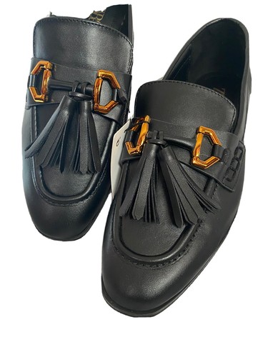 Zara Black Tassel Flat Loafers Size 40/US 9 , NEW NO BOX | eBay