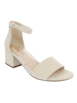 Женские босоножки SUGAR Womens бежевого цвета Noelle с круглым носком на блочном каблуке и пряжкой, 9 М