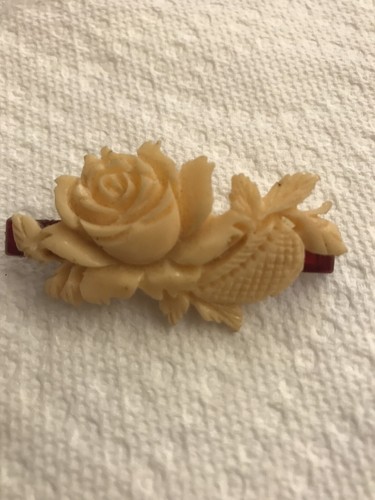 Vintage Cream Color, Rose with Basket Hair Barrette