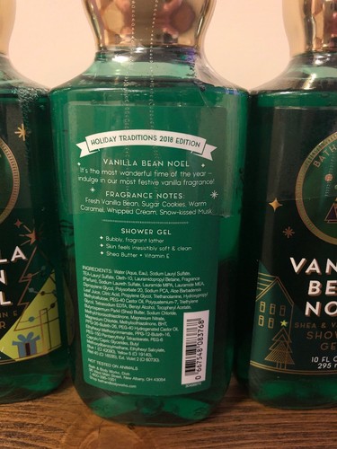 5 - Bath & Body Works Vanilla Bean Noel Shower Gel 10 oz each