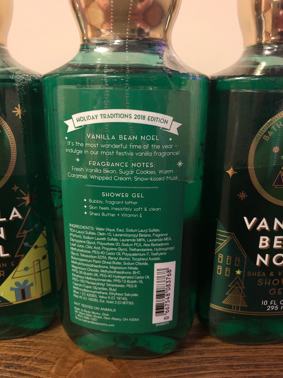 3 - Bath & Body Works Vanilla Bean Noel Shower Gel 10 oz each