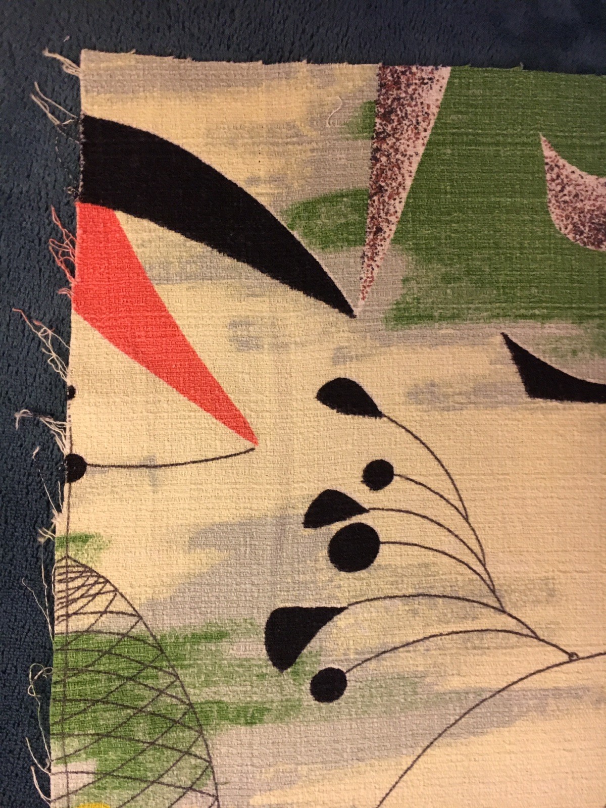 Vintage Geometric Fabric - 47” X 32”    (#1)