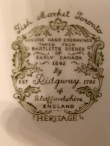 LOT of 7 Ridgway HERITAGE Early Canada Scenes DINNER PLATES Toronto Fish Market