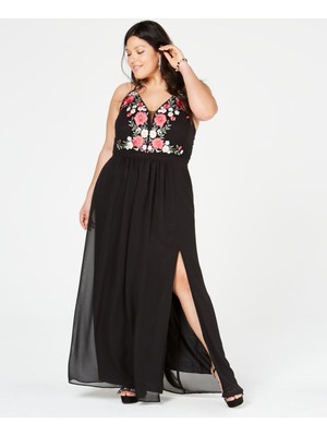 

MORGAN - CO Женское черное вечернее платье-футляр макси на бретельках черного цвета для подростков, Черный