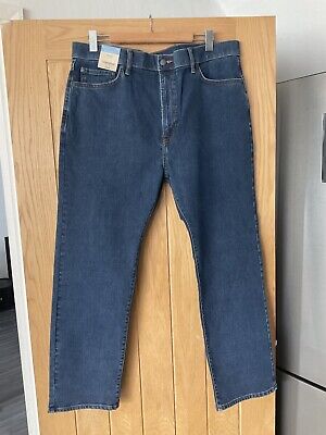M&S Stormwear Blue Denim Jeans Regular W38 Short 29 Bnwt New 