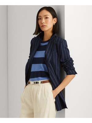 

LAUREN RALPH LAUREN Женский темно-синий двубортный пиджак на подкладке, Navy, 200861951001