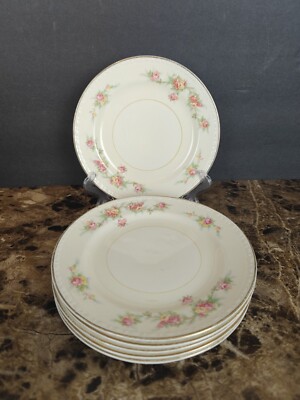 Set Of 6 HOMER LAUGHLIN Eggshell Georgian Cashmere Bread & Butter Side Plates 