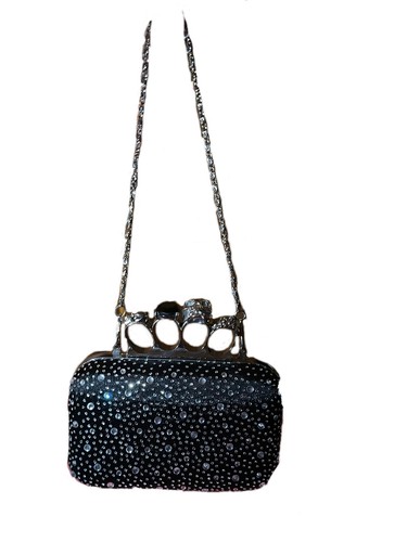 ハンドバッグ Nodress Rhinestone Brass Knuckles Leather Handbag Nodress SS25 PINK RHINESTONE BRASS KNUCKLES LEATHER HANDBAG