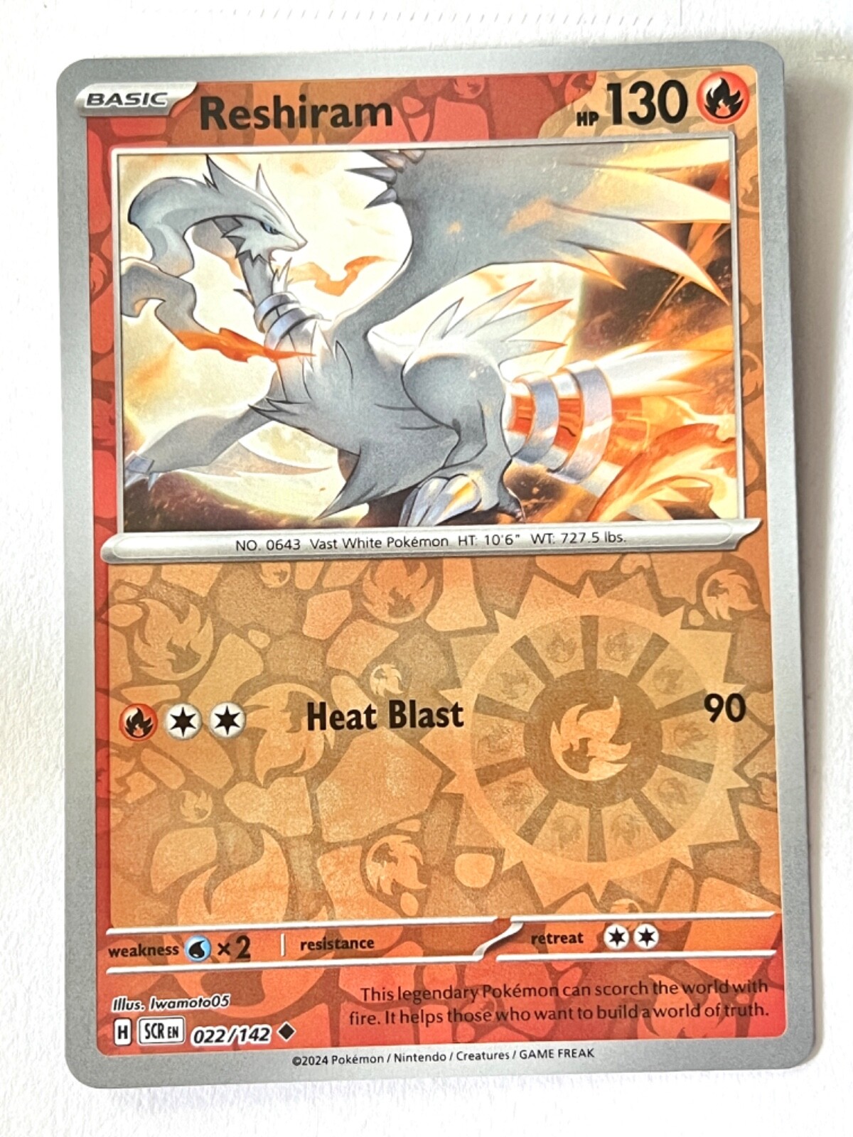 Reshiram 022/142 Reverse Holo Uncommon Stellar Crown Pokemon Reshiram 022/142 Reverse Holo Uncommon Stellar Crown Pokemon