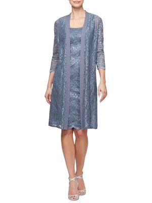 

ALEX EVENINGS Женский синий удлинённый открытый кардиган с рукавом 3/4 Evening Top