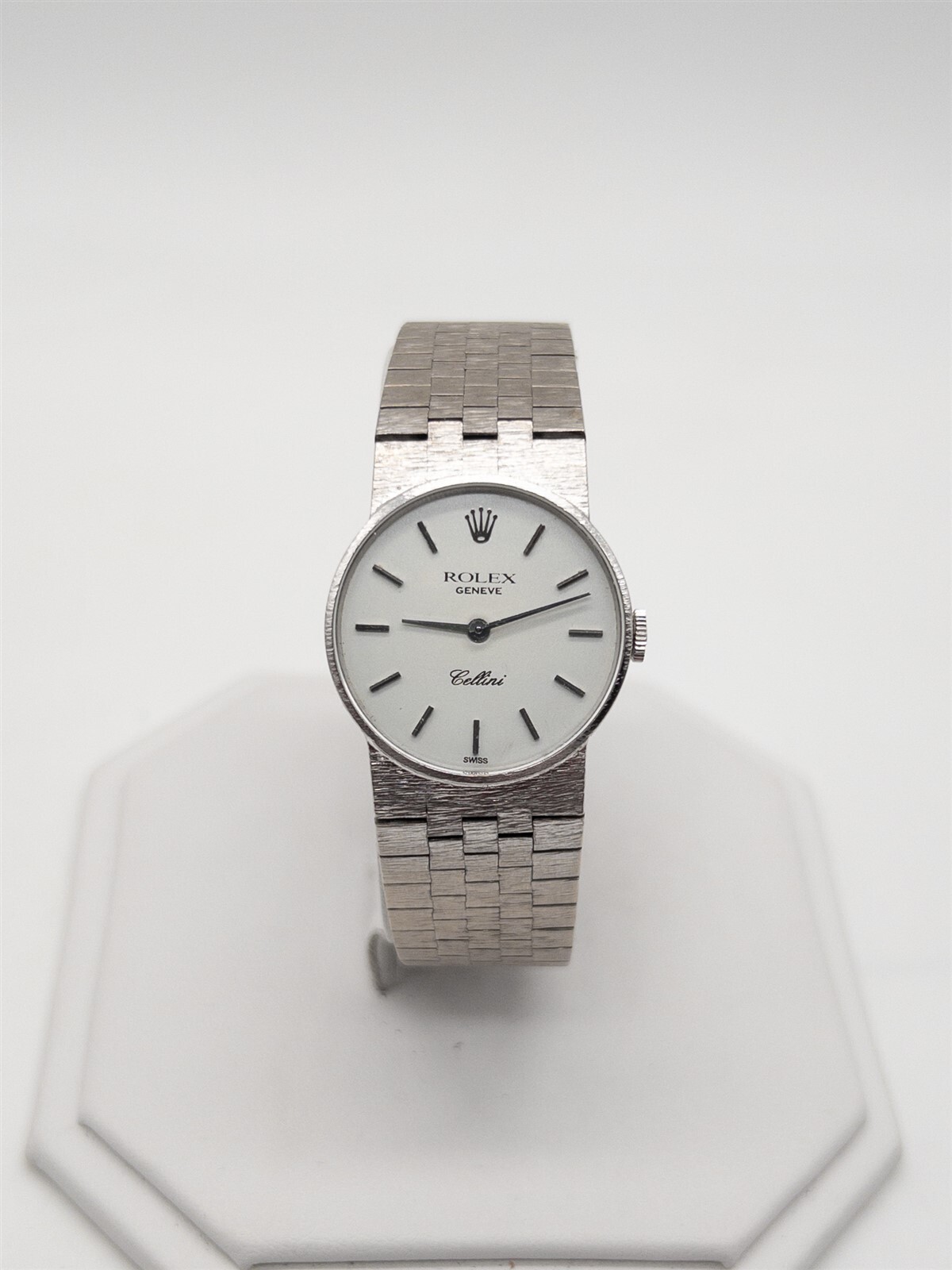 $20,000 ROLEX CELLINI WHITE DIAL 18k White Gold Ladies Watch