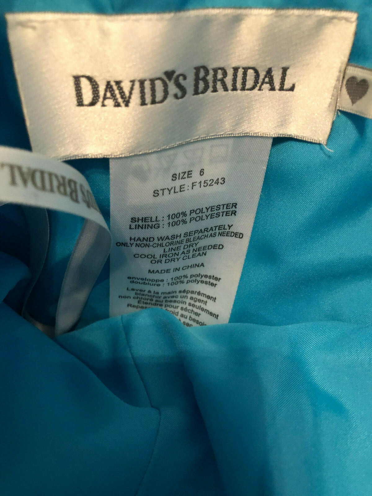 Strapless Formal Prom Cocktail Party Dress David's Bridal Blue Gathered Size 6
