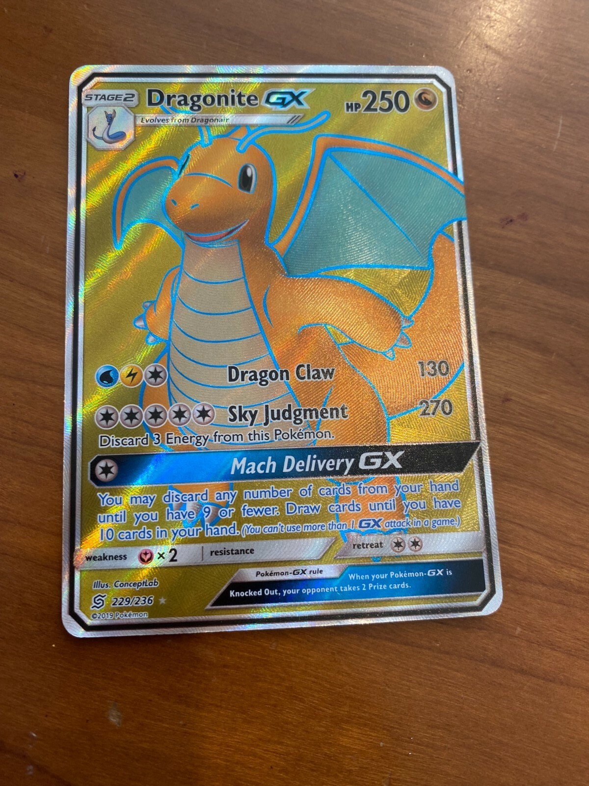 Pokemon Dragonite GX Card Stage 2 - Card 229 out of 236 | eBay