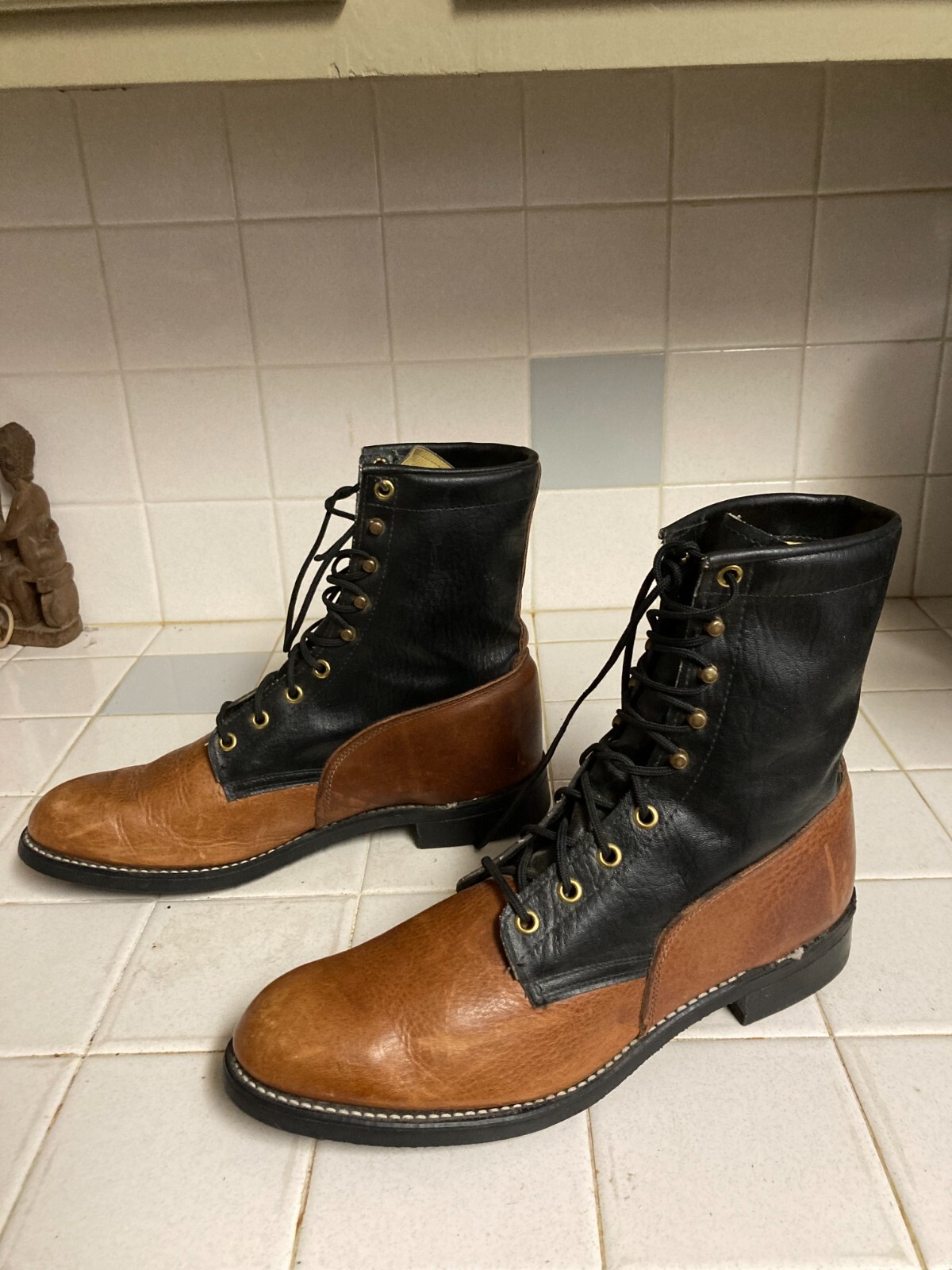 Texas Brand Boots Leather Foot Lace Roper Texas Roper Boots - Etsy main image 4