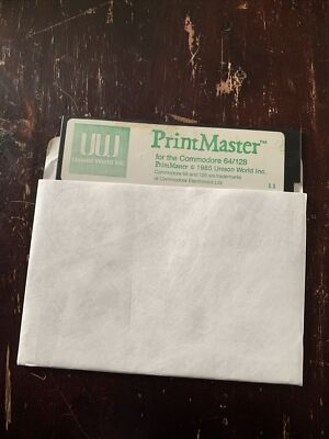 1985 Print Master Floppy Disk for Commodore 64 & 128
