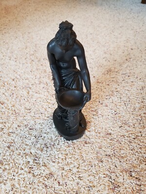 VTG A SANTINI SEMI NUDE BATHING WOMAN GODESS  SCULPTURE STATUE ITALY SIGNED