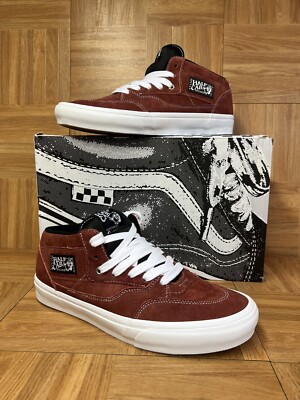RARE  10.5 - VANS Half Cab Skateboarding Shoes Brick Burgundy Red Pig Suede PRO