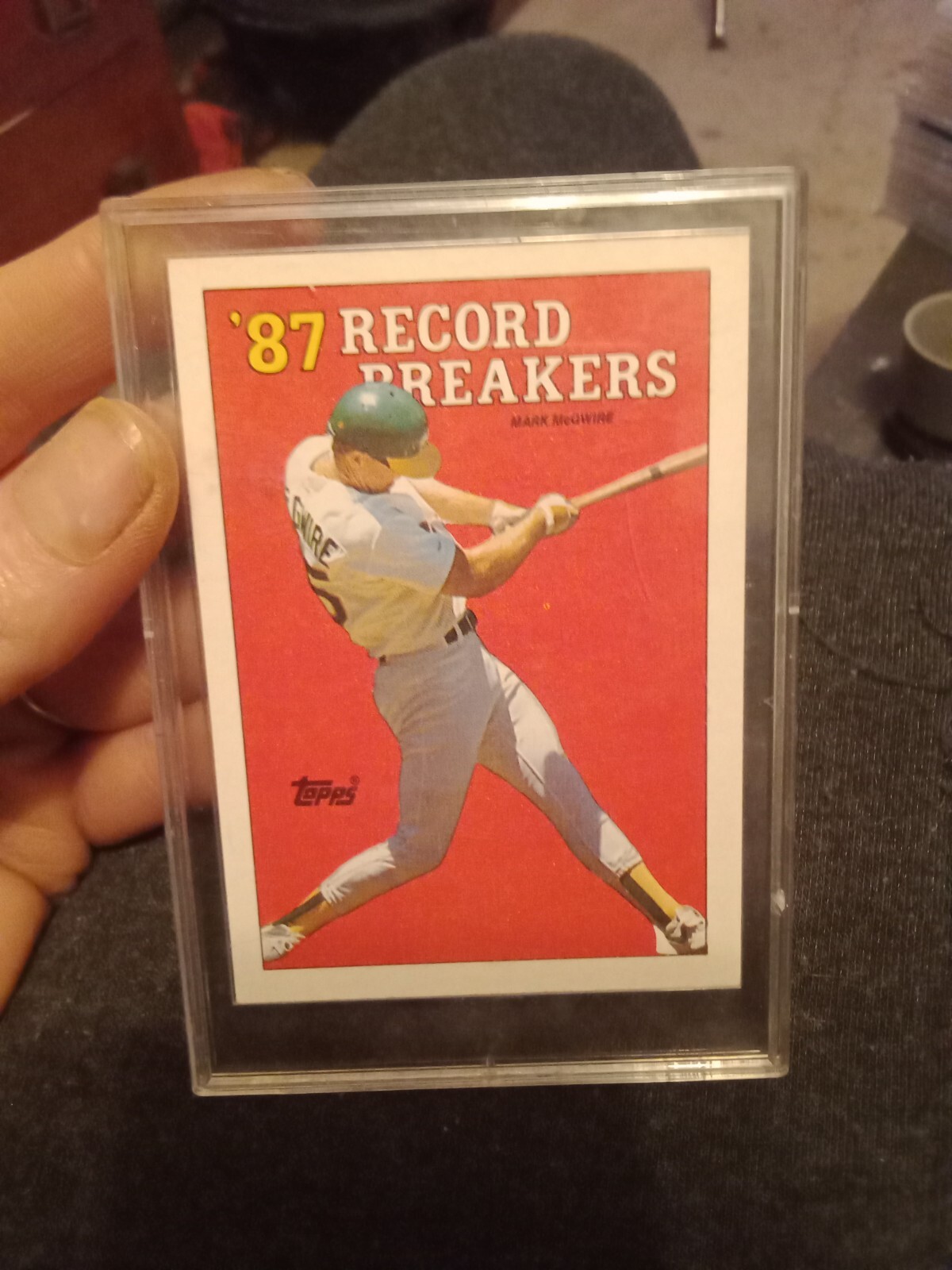 Mark McGwire 1987 Topps '87 Record Breakers Error Card #3 Oakland Athletics