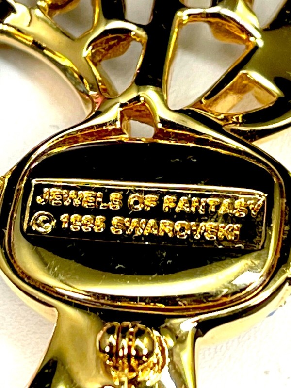 RARE 1995 SWAROVSKI 18K GP SAPPHIRE BLUE RHINESTONE JEWELS