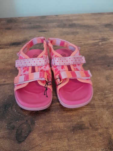 Girls Wonder Nation Size 10 Mix Print Sport Sandal Shoes Pink NWT