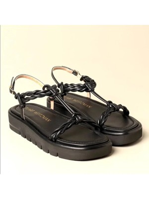 

STUART WEITZMAN Черные женские босоножки на платформе 1/2 дюйма Calypso на танкетке с ремешком на пятке 9,5 B, Черный, S4562