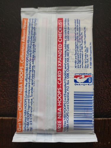 1989-90 NBA HOOPS WAX SEALED PACK David Robinson #310 Showing on Back