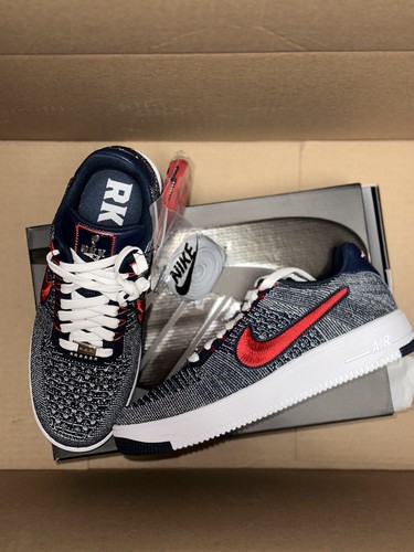 NIKE NIKE ROBERT KRAFT AIR FORCE 1 FLYKNIT LOW ENGLAND PATRIOTS SIZE 10 IN HAND