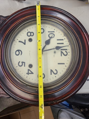 VINTAGE Lacquered Black & Red Japanese Wall Clock Works Great