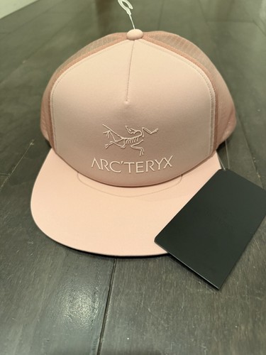 NWT Arc'teryx Logo Flat Brim Trucker Hat Cap Spell Out Bird