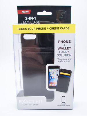 New   EXACT FIT   RFID-Blocking Case Wallet for Apple iPhone 7, 8, SE 2020 Black