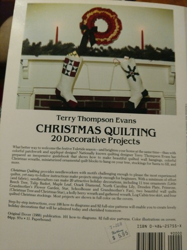 Dover Needlework Series Christmas Quilting 20 Decorative Projects Holiday sewing