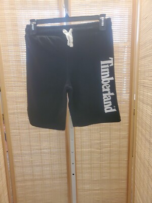 Timberland Boys Shorts Size L 14 16 Black Logo Fleece Athletic Sweat G3904