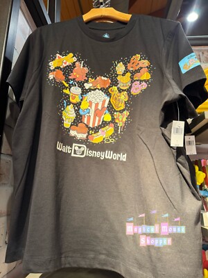 2024 Disney World Eats Mickey Snacks Black T-Shit Size XL