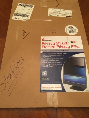 SKILCRAFT PRIVACY SHIELD FRAMED DESKTOP COMPUTER MONITOR FILTER 22.0W FRAMED