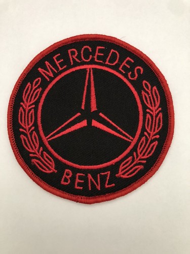 MERCEDES BENZ 3.5” SEW/IRON ON PATCH BADGE EMBLEM BLACK RED