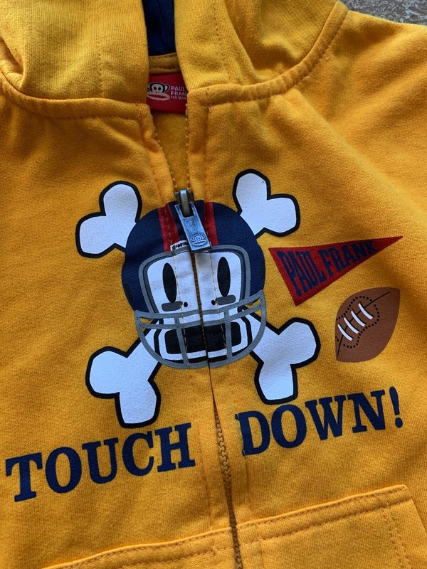 Paul Frank Clothing Scurvy Football Yellow Zipper Hooded