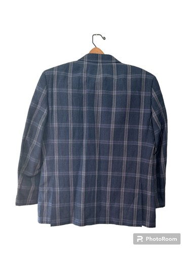 Alan Flusser Men&rsquo;s  Blue 2 Button Linen Blend Sports Jacket Size 44R NWT