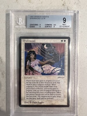 MTG Arabian Nights Shahrazad BGS Graded 9 Mint NM Unplayed MTG Arabian Nights Shahrazad BGS Graded 9 Mint NM Unplayed
