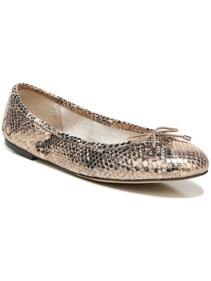 

Женские кожаные балетки без шнуровки SAM EDELMAN Gold со змеиным логотипом Felicia 6,5, Золотой, FELICIA