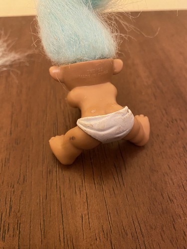 TNT Troll Doll Sitting Baby & Troll Doll w/ Baby - Blue Hair & Eyes - 1992