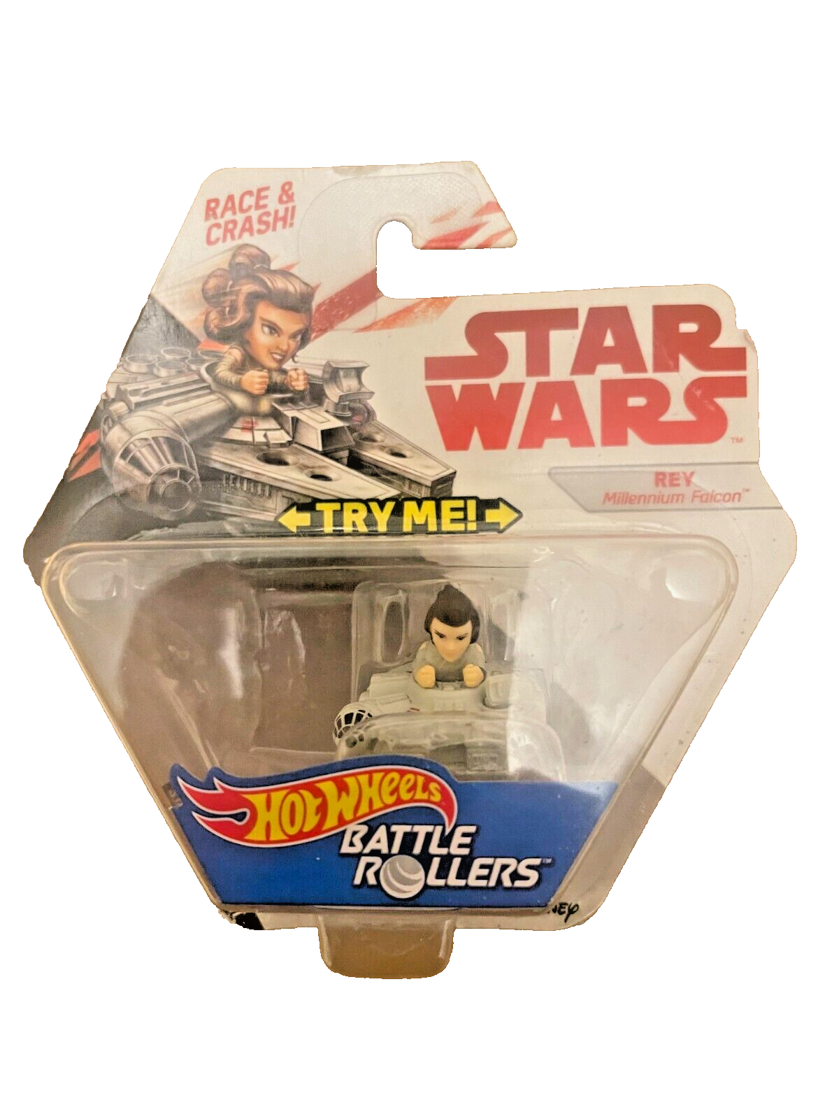 Star Wars Diecast Battle Roller Rey In Millennium Falcon
