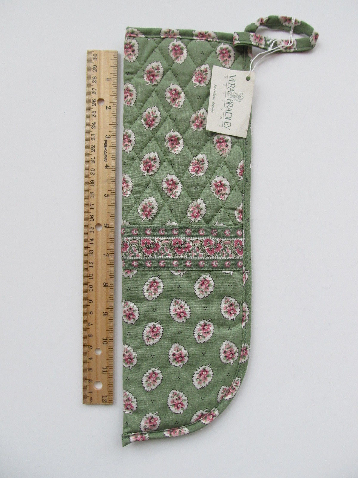 NWT Vera Bradley Curling or Flat Iron Cover Jadeite Green Shabby Pink Chic Roses