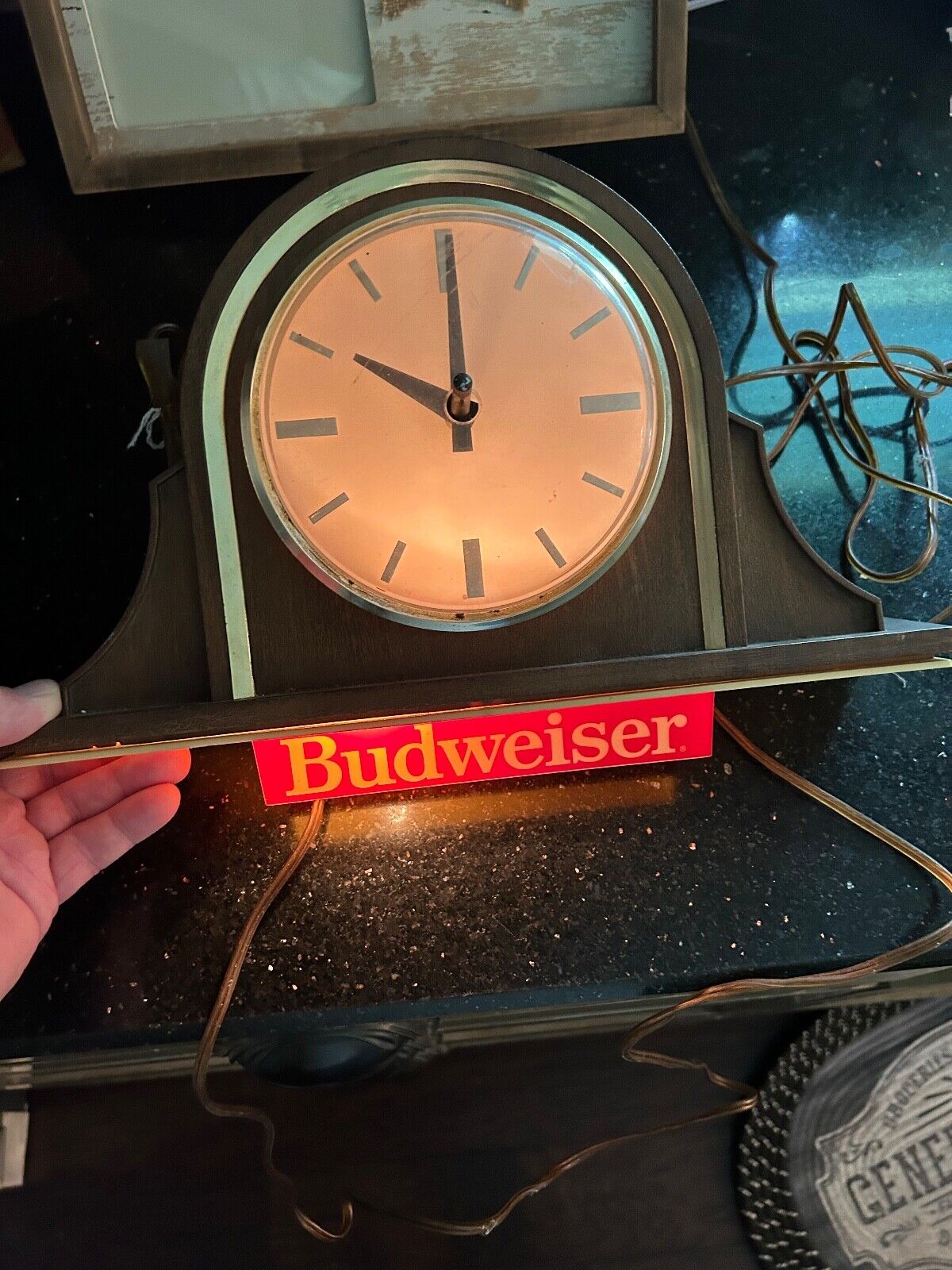 Vintage Budweiser Clock and Light Up Sign