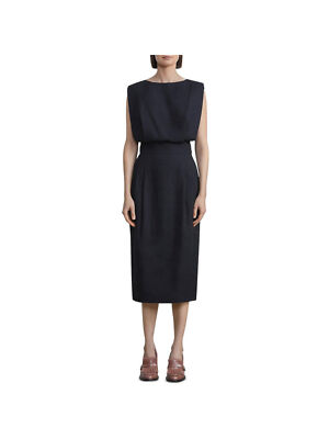 

LAFAYETTE 148 NEW YORK Женское черное платье-блузон без подкладки без рукавов с разрезом на спине, Черный