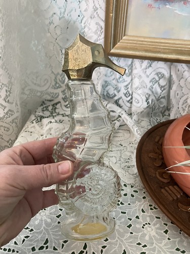 Vintage Avon Sea Horse Decanter Glass Bottle Boho Beach Deco