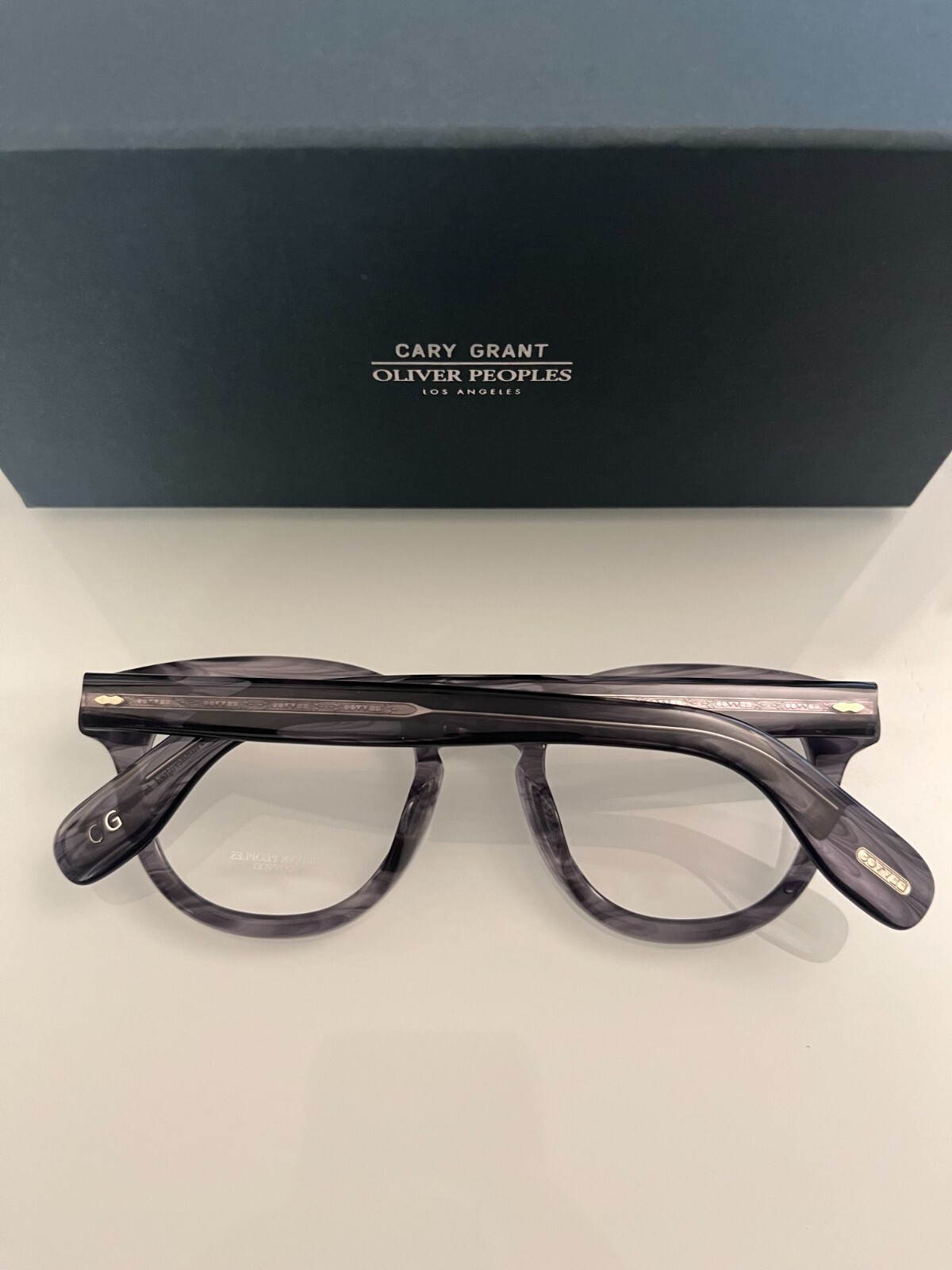 Pre-owned Oliver Peoples Cary Grant Optical Ov5413u In Navy Smoke Msrp$468 Dicaprio's Fav In Clear