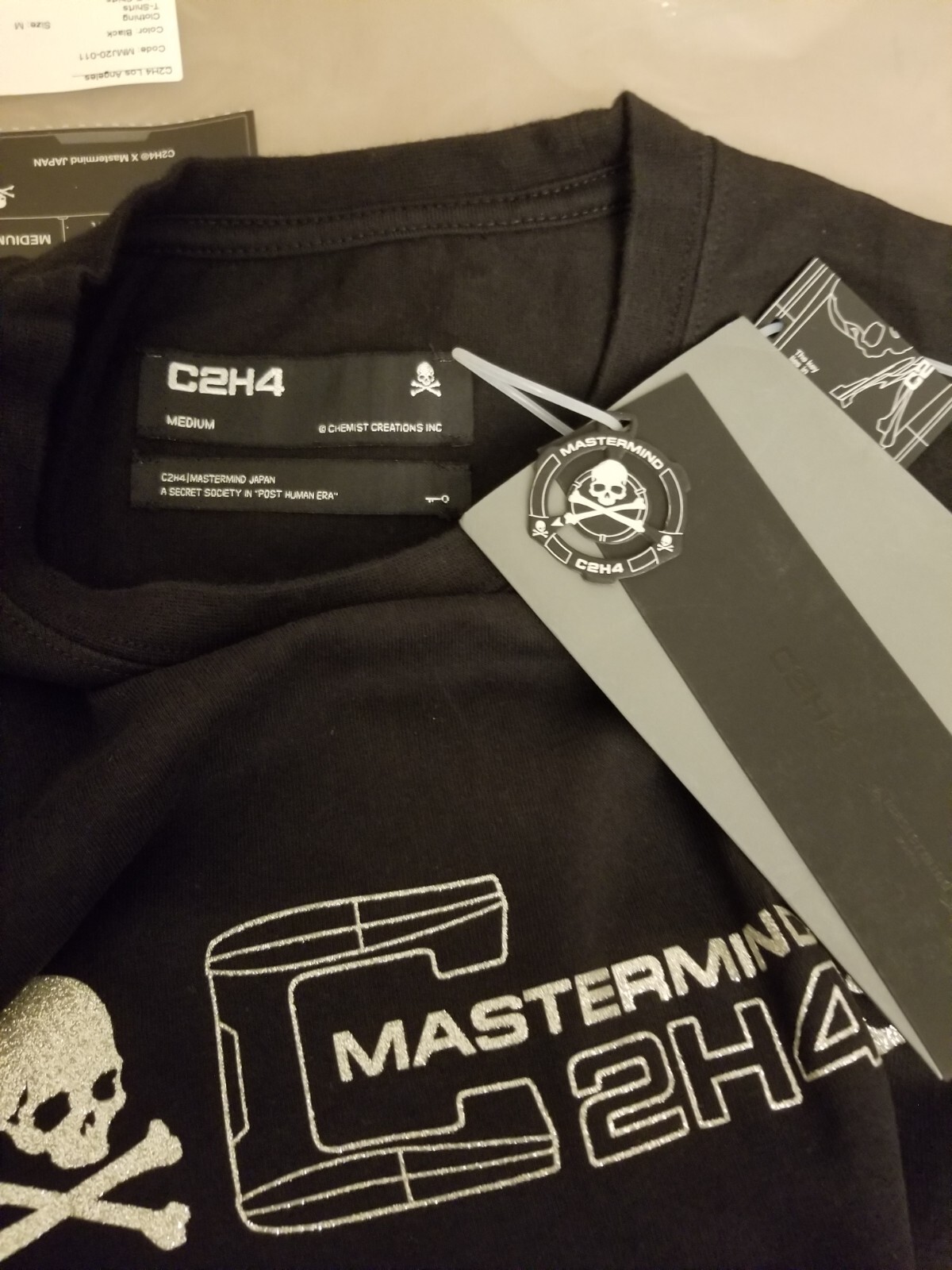 Pre-owned Mastermind Japan C2h4 X  Double Layer Long Sleeve T-shirt Size M In Black